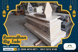 Model Kijing Makam Marmer dengan Nisan Wayang