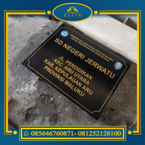 Gambar Papan Nama Sekolah Granit Premium