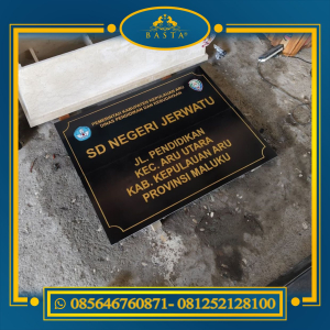 Model Papan Nama Sekolah Berbahan Granit Blacknerro