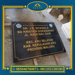 Gambar Papan Nama Sekolah Granit Hitam